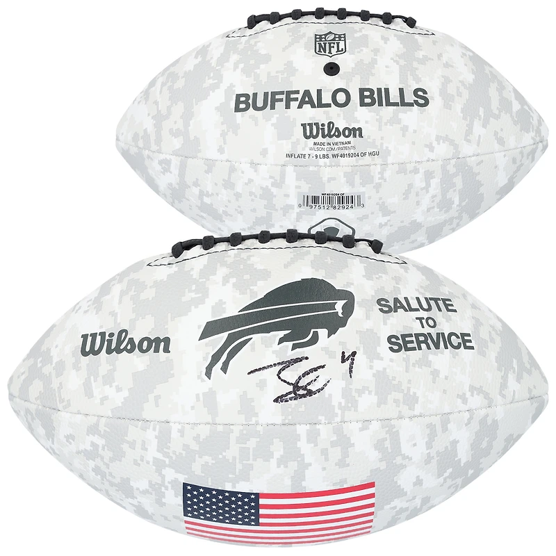 James Cook III Buffalo Bills Autographed 2024 Salute To Service Wilson Football
