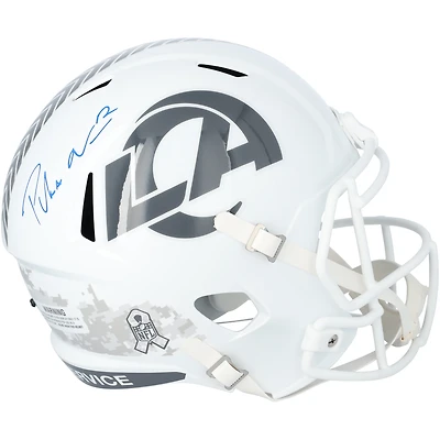 Puka Nacua Los Angeles Rams Autographed Riddell 2024 Salute To Service Speed Replica Helmet