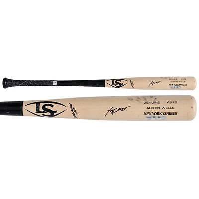 Austin Wells New York Yankees Autographed Game-Used Tan/Black Louisville Slugger Bat from the 2024 MLB Season - RG13313804