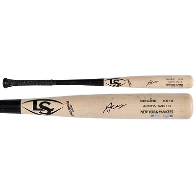 Austin Wells New York Yankees Autographed Game-Used Tan/Black Louisville Slugger Bat from the 2024 MLB Season