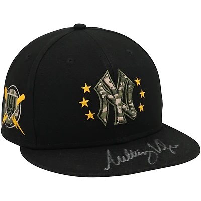 Anthony Volpe New York Yankees Autographed Game-Used Black "Armed Forces" New Era Cap vs. Chicago White Sox on May 19, 2024