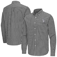 Men's Antigua Black Chicago White Sox Ellis Woven Tri-Blend Button-Down Shirt