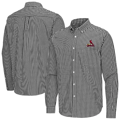 Men's Antigua St. Louis Cardinals Ellis Woven Tri-Blend Button-Down Shirt