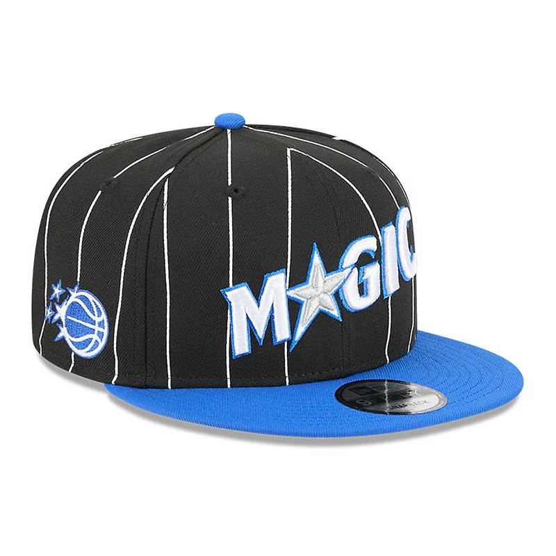 Men's New Era Black/Blue Orlando Magic Jersey Hook Statement Edition 9FIFTY Snapback Hat