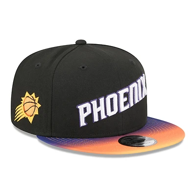 Men's New Era Black/Orange Phoenix Suns Jersey Hook Statement Edition 9FIFTY Snapback Hat
