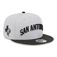 Men's New Era Silver/Black San Antonio Spurs Jersey Hook Statement Edition 9FIFTY Snapback Hat