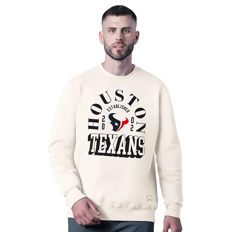 Men's MSX by Michael Strahan White Houston Texans Whiteout Sweatshirt