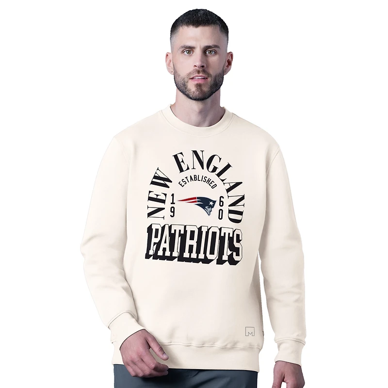 Men's MSX by Michael Strahan  White New England Patriots Whiteout Sweatshirt