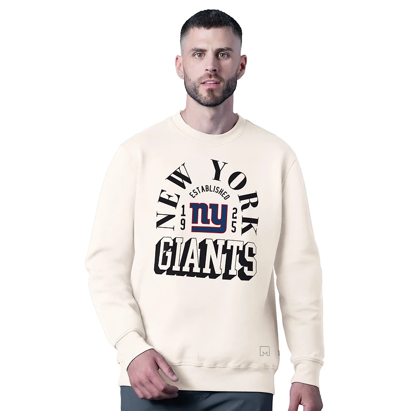 Men's MSX by Michael Strahan  White New York Giants Whiteout Sweatshirt