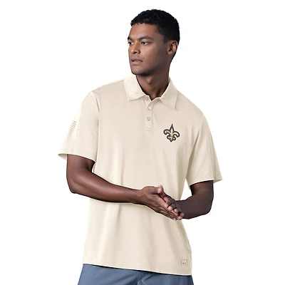 Men's MSX by Michael Strahan Cream New Orleans Saints Tournament Polo