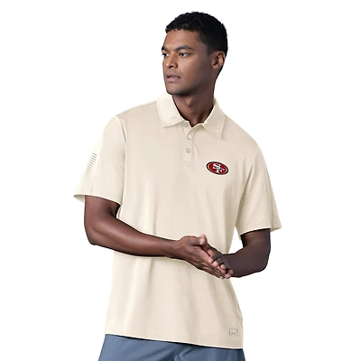 Men's MSX by Michael Strahan Cream San Francisco 49ers Tournament Polo