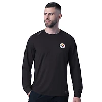 Men's MSX by Michael Strahan  Black Pittsburgh Steelers Forward Long-Sleeve T-Shirt
