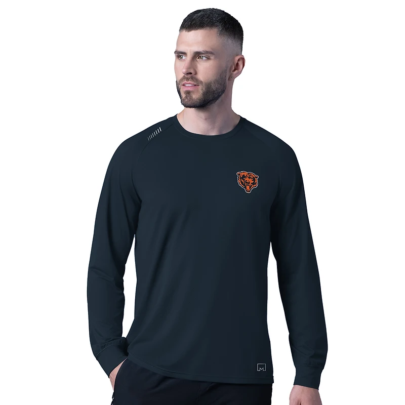 Men's MSX by Michael Strahan Navy Chicago Bears Forward Long-Sleeve T-Shirt