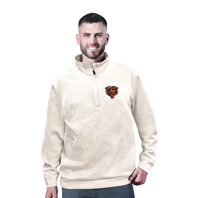 Men's MSX by Michael Strahan White Chicago Bears Cross Training Half-Zip Pullover
