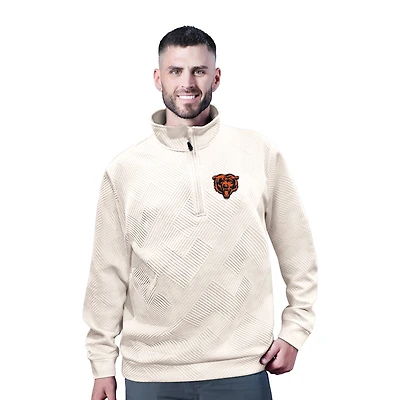 Men's MSX by Michael Strahan White Chicago Bears Cross Training Half-Zip Pullover