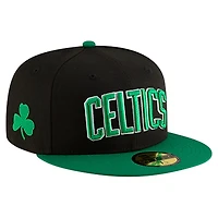 Men's New Era  Black Boston Celtics Statement Edition Jersey Hook 59Fifty Fitted Hat