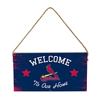 St. Louis Cardinals 6" x 11" Welcome Home Wood Wall Sign with Rope Hanger