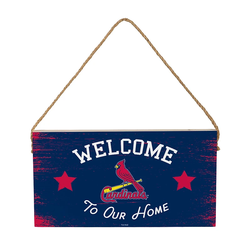 St. Louis Cardinals 6" x 11" Welcome Home Wood Wall Sign with Rope Hanger