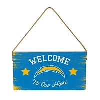Los Angeles Chargers 6" x 11" Welcome Home Wood Wall Sign with Rope Hanger