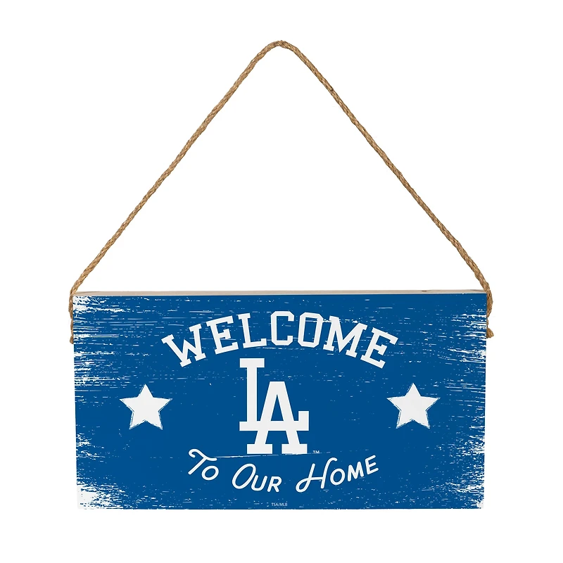 Los Angeles Dodgers 6" x 11" Welcome Home Wood Wall Sign with Rope Hanger
