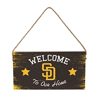San Diego Padres 6" x 11" Welcome Home Wood Wall Sign with Rope Hanger