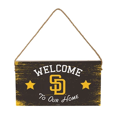 San Diego Padres 6" x 11" Welcome Home Wood Wall Sign with Rope Hanger
