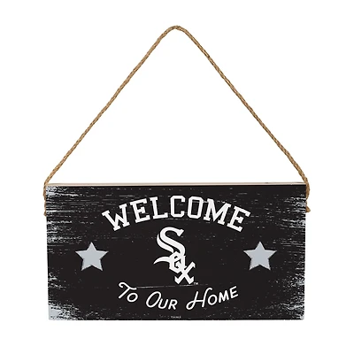 Chicago White Sox 6" x 11" Welcome Home Wood Wall Sign with Rope Hanger