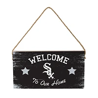 Chicago White Sox 6" x 11" Welcome Home Wood Wall Sign with Rope Hanger