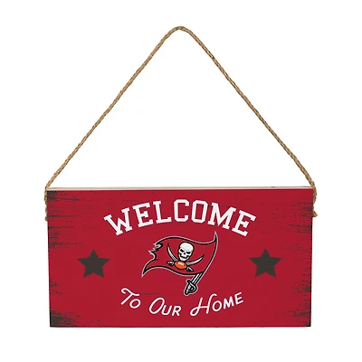 Tampa Bay Buccaneers 6" x 11" Welcome Home Wood Wall Sign with Rope Hanger