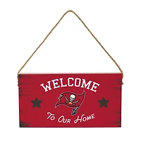 Tampa Bay Buccaneers 6" x 11" Welcome Home Wood Wall Sign with Rope Hanger