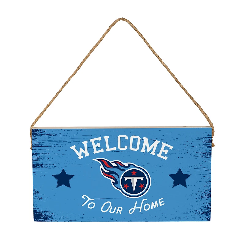 Tennessee Titans 6" x 11" Welcome Home Wood Wall Sign with Rope Hanger