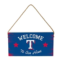 Texas Rangers 6" x 11" Welcome Home Wood Wall Sign with Rope Hanger