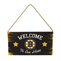 Boston Bruins 6" x 11" Welcome Home Wood Wall Sign with Rope Hanger