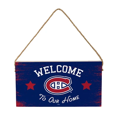 Montreal Canadiens 6" x 11" Welcome Home Wood Wall Sign with Rope Hanger