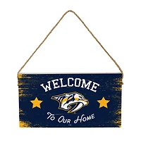 Nashville Predators 6" x 11" Welcome Home Wood Wall Sign with Rope Hanger