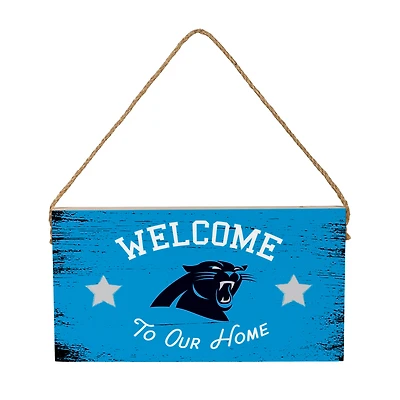 Carolina Panthers 6" x 11" Welcome Home Wood Wall Sign with Rope Hanger