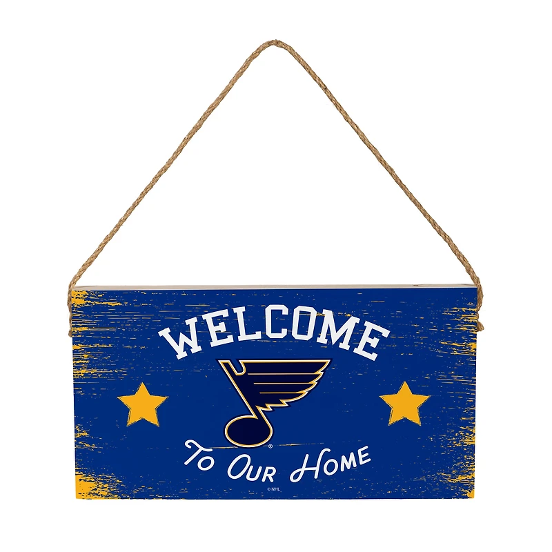 St. Louis Blues 6" x 11" Welcome Home Wood Wall Sign with Rope Hanger