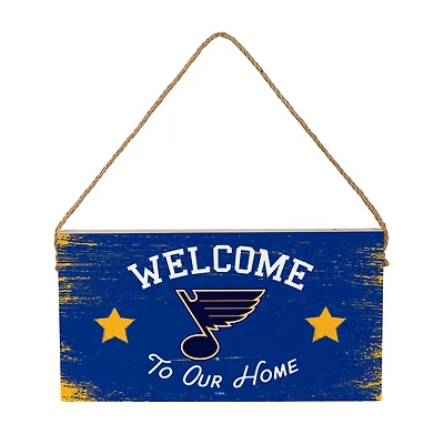 St. Louis Blues 6" x 11" Welcome Home Wood Wall Sign with Rope Hanger