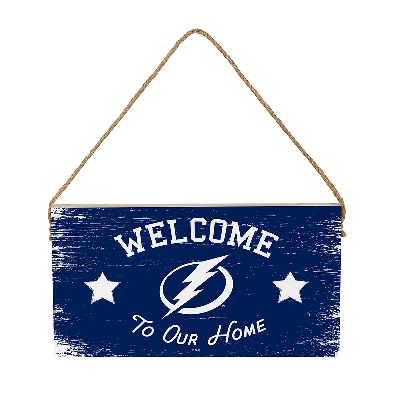 Tampa Bay Lightning 6" x 11" Welcome Home Wood Wall Sign with Rope Hanger