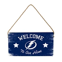 Tampa Bay Lightning 6" x 11" Welcome Home Wood Wall Sign with Rope Hanger