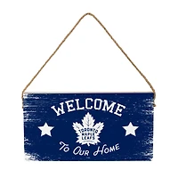 Toronto Maple Leafs 6" x 11" Welcome Home Wood Wall Sign with Rope Hanger