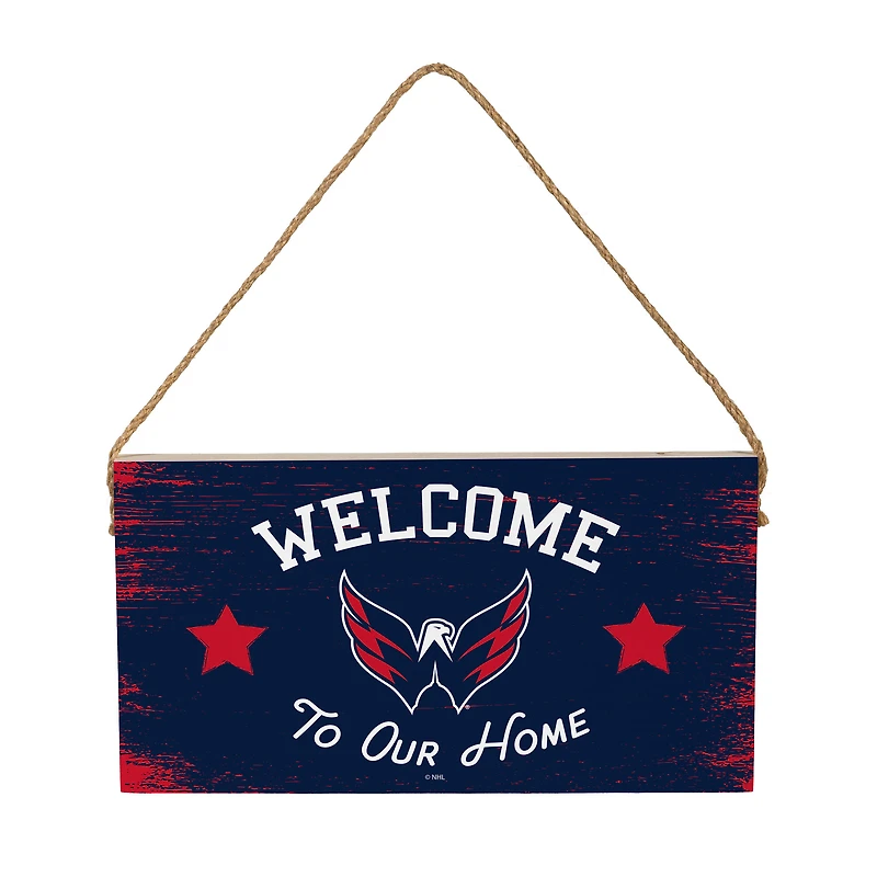 Washington Capitals 6" x 11" Welcome Home Wood Wall Sign with Rope Hanger