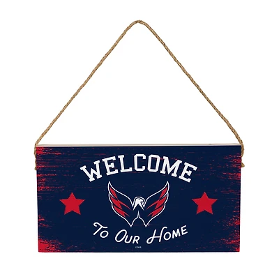 Washington Capitals 6" x 11" Welcome Home Wood Wall Sign with Rope Hanger