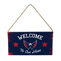 Washington Capitals 6" x 11" Welcome Home Wood Wall Sign with Rope Hanger