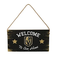 Vegas Golden Knights 6" x 11" Welcome Home Wood Wall Sign with Rope Hanger