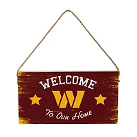 Washington Commanders 6" x 11" Welcome Home Wood Wall Sign with Rope Hanger
