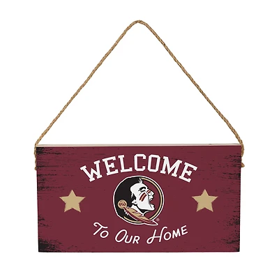 Florida State Seminoles 6" x 11" Welcome Home Wood Wall Sign with Rope Hanger