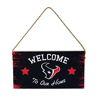 Houston Texans 6" x 11" Welcome Home Wood Wall Sign with Rope Hanger
