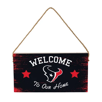 Houston Texans 6" x 11" Welcome Home Wood Wall Sign with Rope Hanger