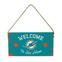 Miami Dolphins 6" x 11" Welcome Home Wood Wall Sign with Rope Hanger